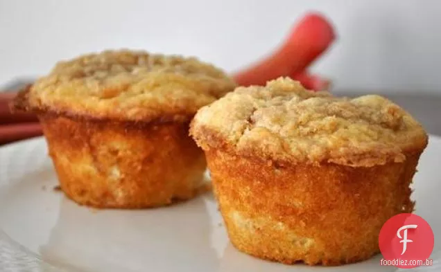 Muffins Streusel Ruibarbo Morango