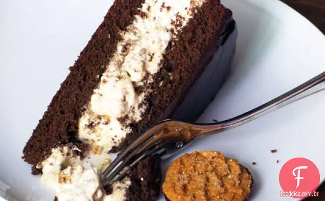 Chocolate Gengibre Pêssego Icebox Bolo