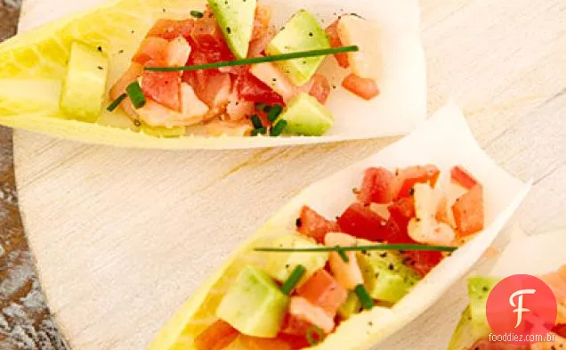 Endive com salmão defumado