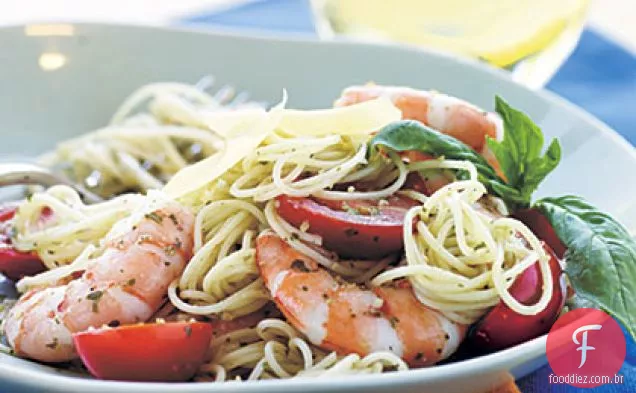 Pesto Camarão Macarrão