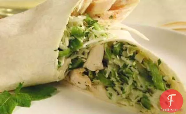 Frango e hortelã Coleslaw Wraps
