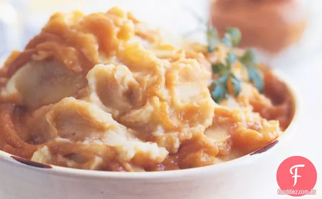 Purê De Batatas E Nabos Com Purê De Pêra Assada