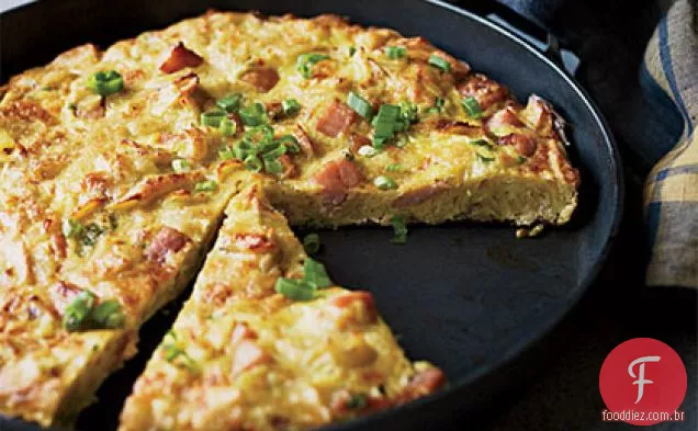 Tortilha de presunto e batata frita