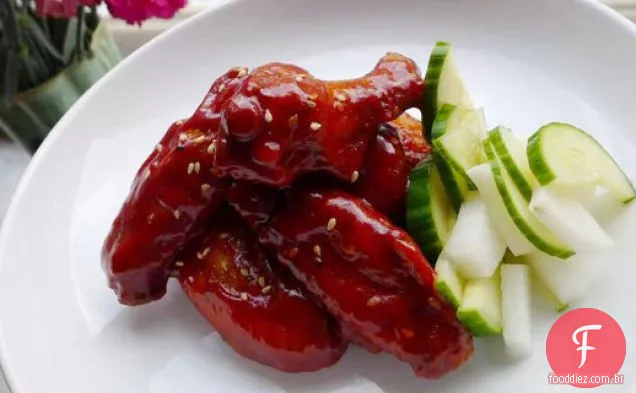 Asas de frango com Chile Coreano