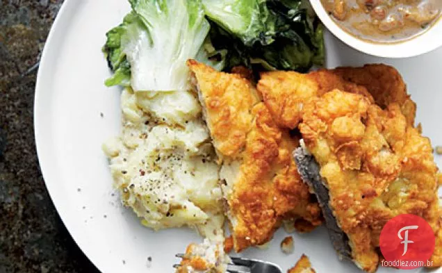Frango de David-bife frito com molho Redeye