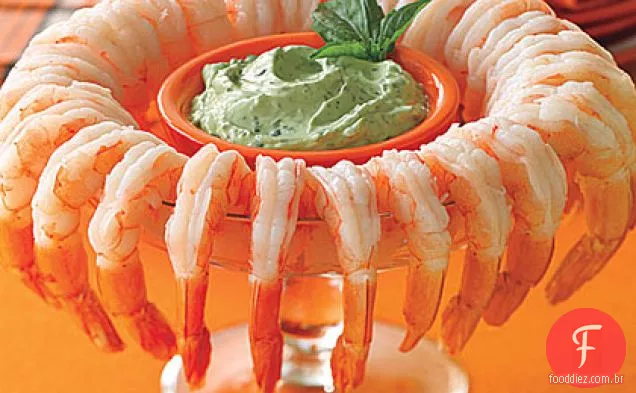 Coquetel de camarão com molho Goblin Verde