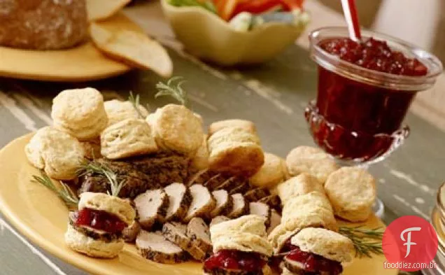 Biscoitos Dijon-Pimenta Recheados Com Carne De Porco