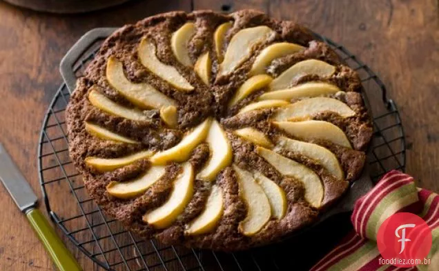 Bolo De Frigideira De Gengibre E Pêra