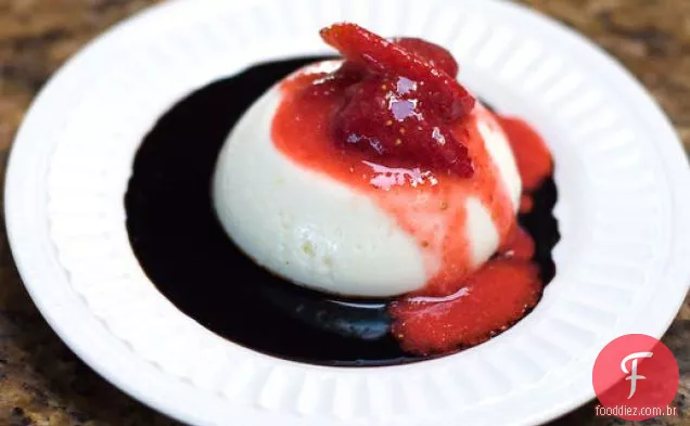 Morango Balsâmico Leitelho Panna Cotta