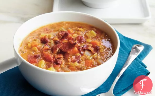 Lentilha Curry-Sopa De Tomate