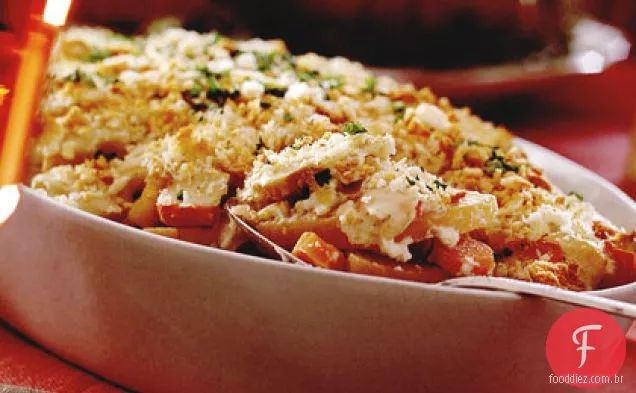 Pastinaga, nabo e rutabaga gratinado