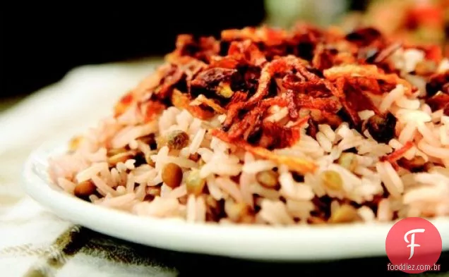 Mejadra, arroz com lentilhas