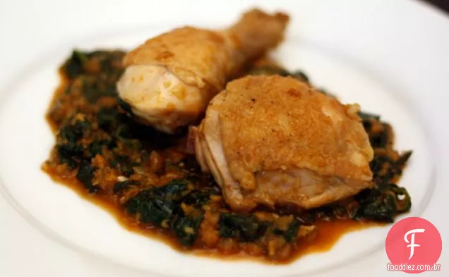 Jantar esta noite: frango com espinafre
