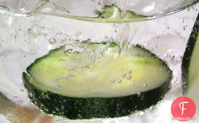 Escavado: Gin, tônico e gelo raspado de pepino