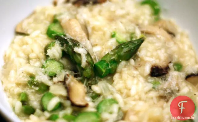 Jantar esta noite: Risoto de espargos e Shiitake
