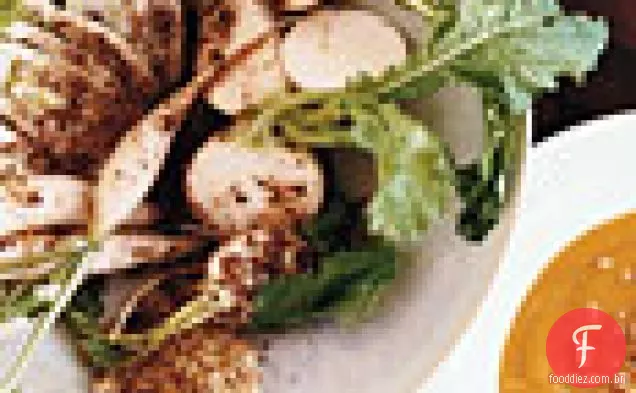 Crudites de erva-doce e nabo com sal de erva-doce
