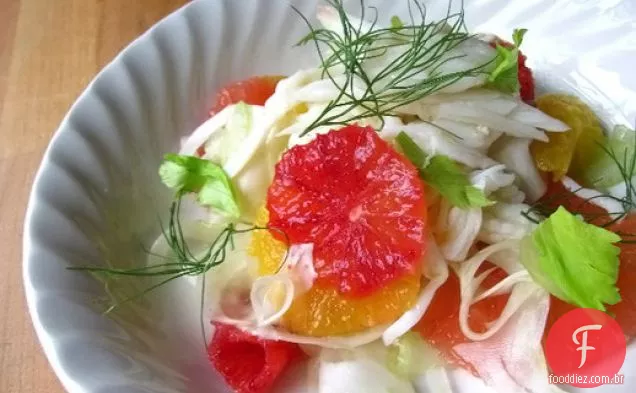 Culinária espirituosa: Salada De Caranguejo e frutas cítricas com vinagrete Verjus