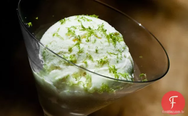 Sorvete de limão e Gin Kaffir