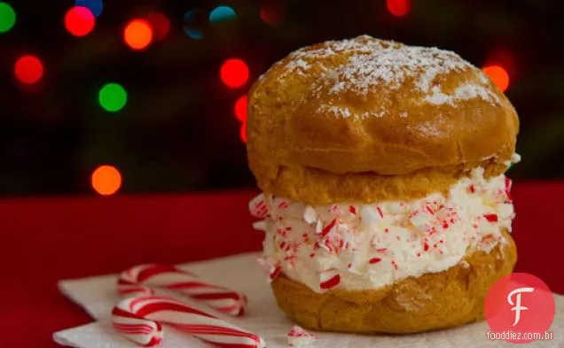 Candy Cane Cream Puffs