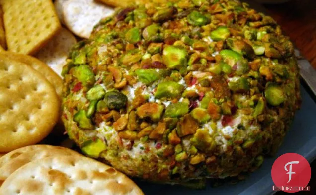 Cozinhe o livro: bola de queijo com cominho, hortelã e pistache