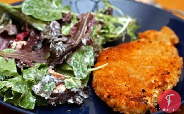 Jantar esta noite: costeletas de Frango Com Molho Cremoso de parmesão