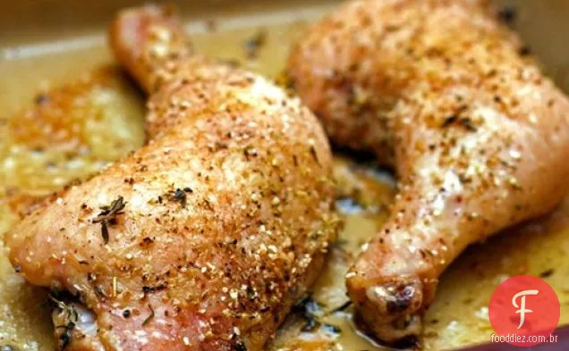 Jantar esta noite: Frango Assado com ervas com Alho Em Pó