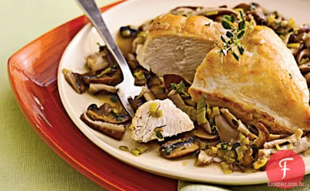 Frango-e-selvagem-cogumelo fricassé