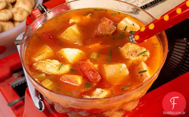 Chowder vegetal frango-e-assado