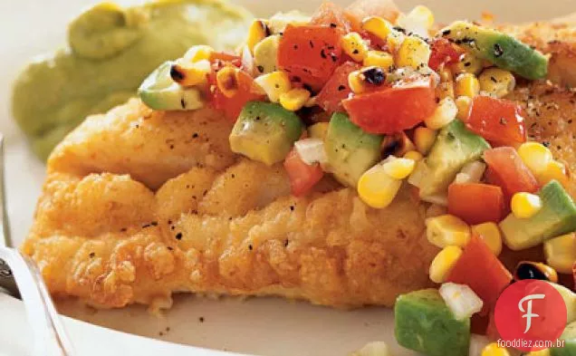 Pescado com Aguacate Enchipotlado (peixe com abacate Chipotle)