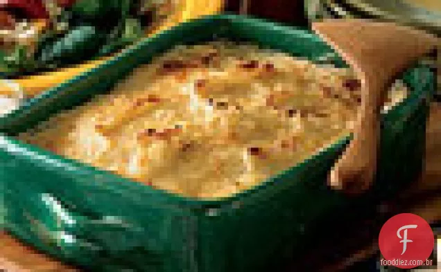 Purê de batata e nabo gratinado