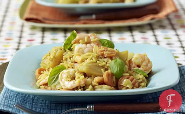 Arroz frito com camarão