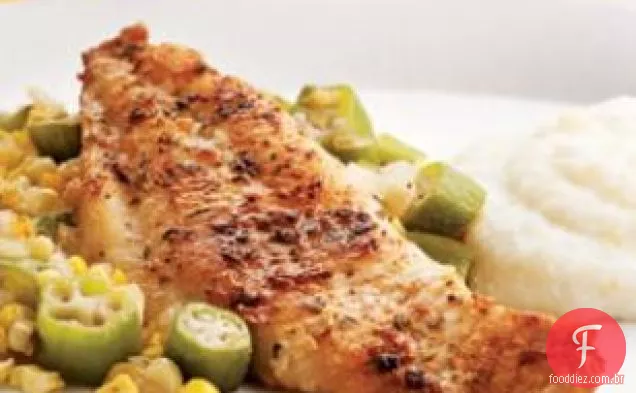 Peixe-Gato Louisiana Com Quiabo E Milho