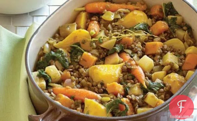 Ensopado de lentilha com legumes de Inverno
