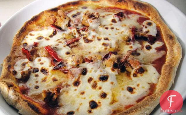 Cozinhe o livro: Pizza com salsicha e pimentão