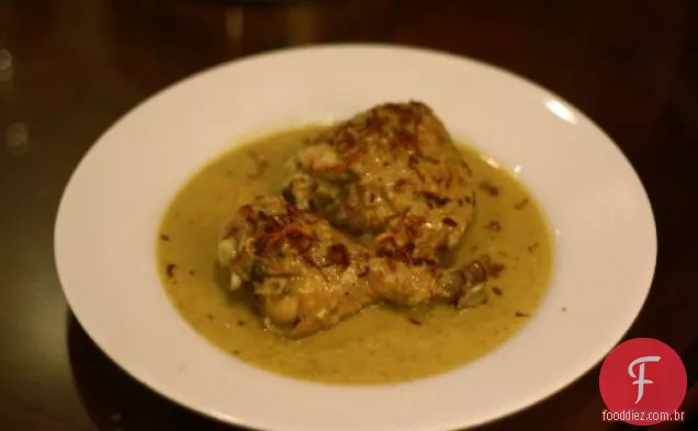 Jantar esta noite: Curry de frango doce e picante