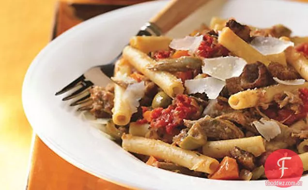Rigatoni com pato Ragù