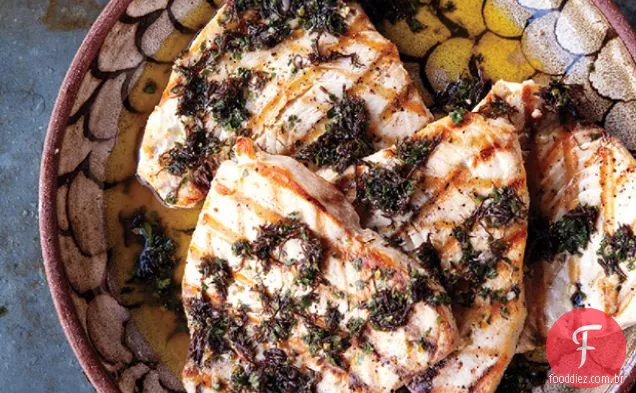 Espadarte com algas Salsa Verde