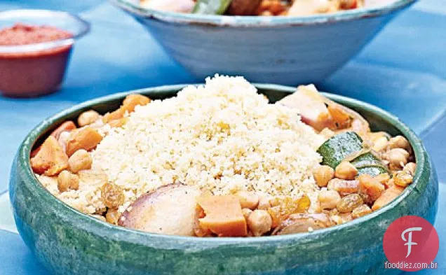 Cuscuz com vegetais de colheita