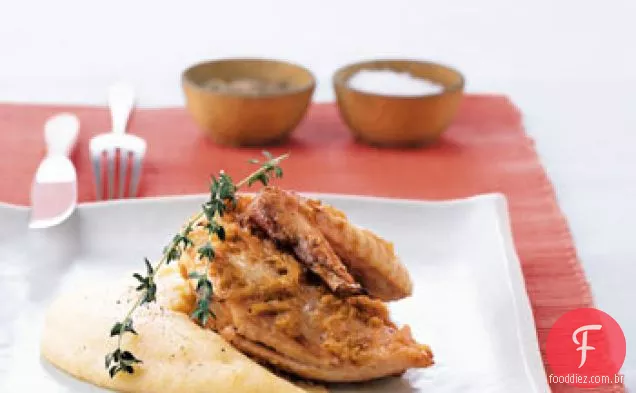 Frango assado com alho Confit