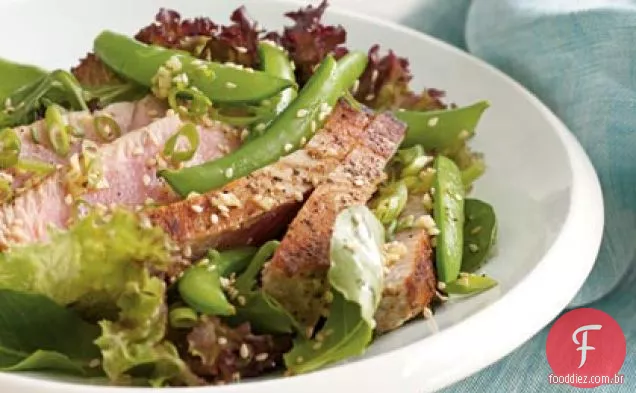 Salada De Atum Ahi Assada Com Ervilhas Frescas