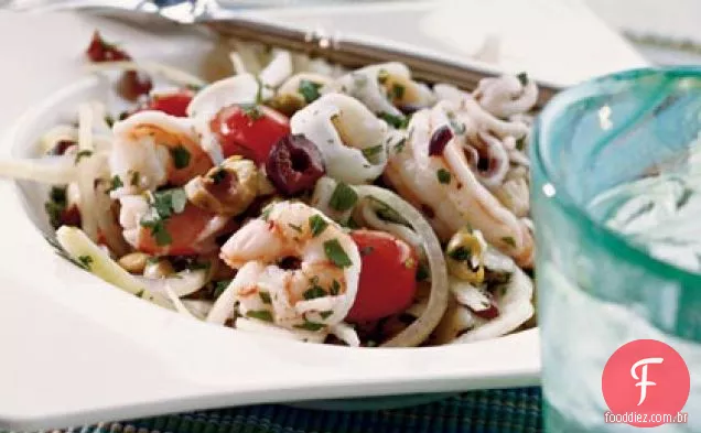 Camarão Italiano, Vieira e salada de Calamari