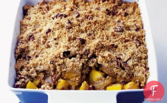 Manga, pêra e gengibre crumble