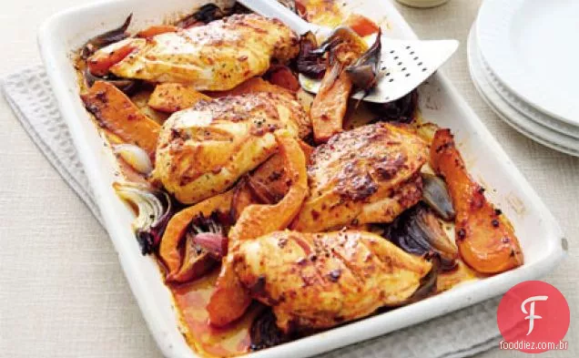 Harissa chicken traybake