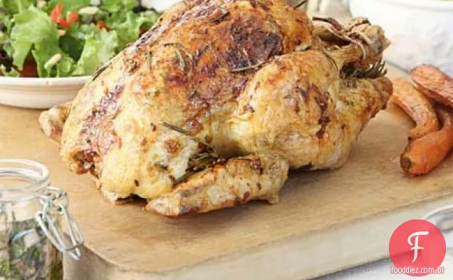 Frango assado com alecrim e limão