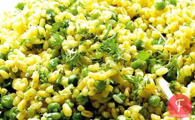 Risoto de grãos de ervilha e vermute