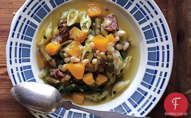 Abóbora e feijão Minestrone