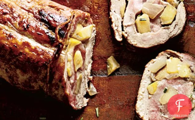 Roulade de Porco de maçã e alecrim