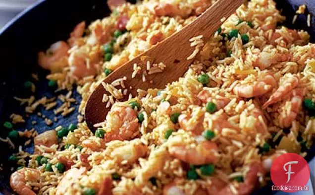 Arroz temperado com camarão