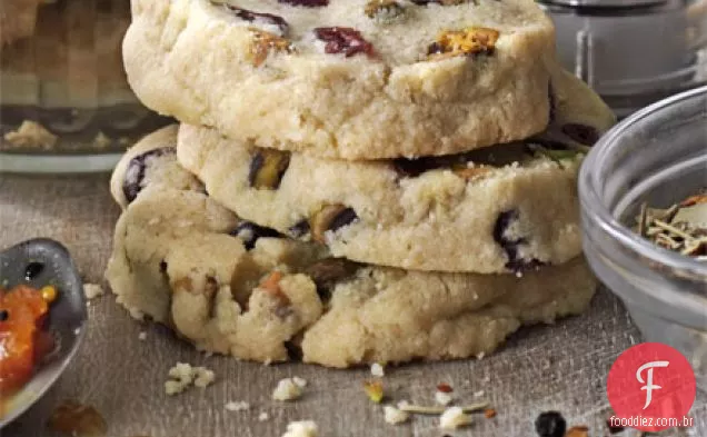 Biscoitos de pistache e cranberry
