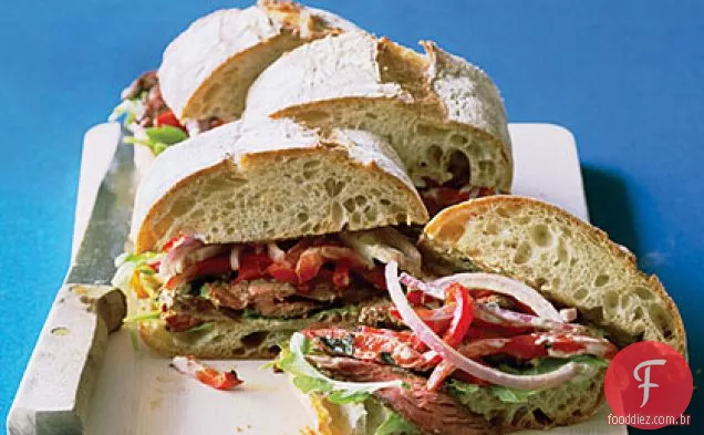 Sanduíches de bife cabide com Chile-maionese de limão